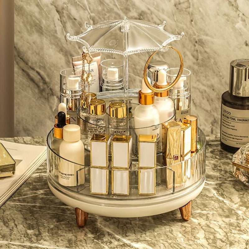 Organize in style with the 360° Rotating Makeup Holder Stand!