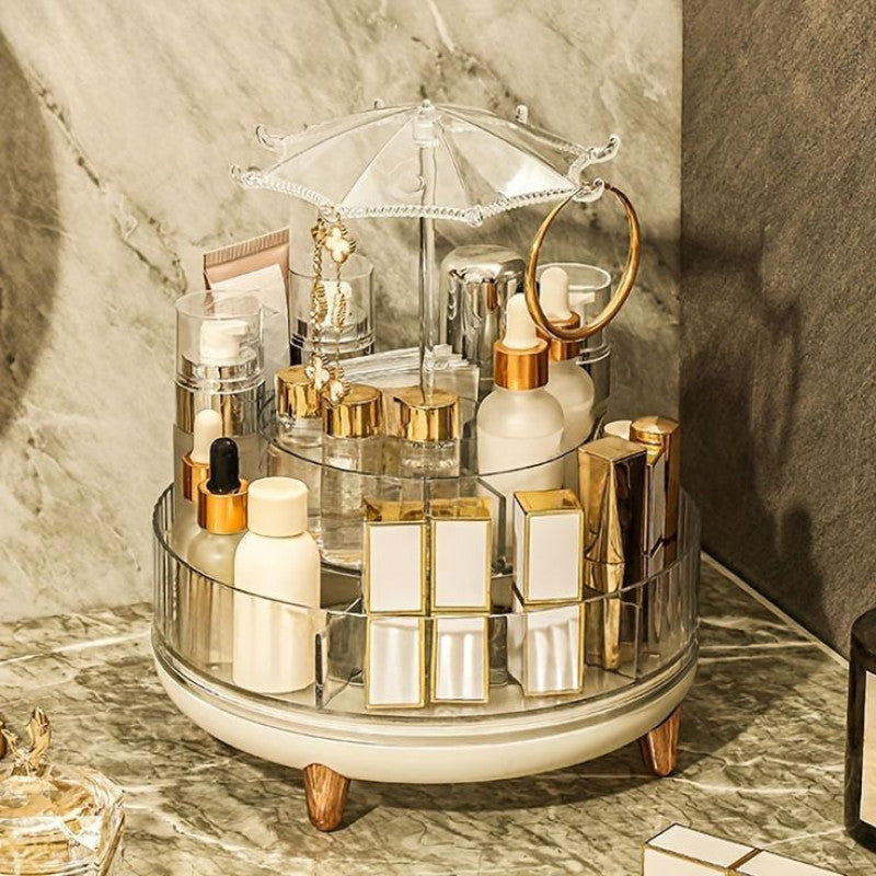 Organize in style with the 360° Rotating Makeup Holder Stand!